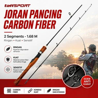 TaffSPORT Joran Pancing Spinning Carbon Fiber 2 Section - KB300 1.68M Coklat