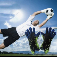 Soccer Goalie Gloves Goalkeeper Gloves with Fingersave Wrist Protection, Strong Grip Goalkeeper Gloves for Youth, Adult