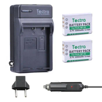 Tectra 2PCS NP-95 NP95 Camera Battery + Digital Charger+Car Plug for Fujifilm X30 X100 X100S X100T X-S1 FinePix F30 F31 fd