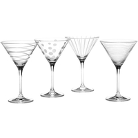 《Mikasa》紋飾馬丁尼杯4入(290ml) | 調酒杯 雞尾酒杯 烈酒杯 淺碟杯