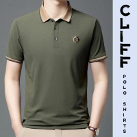 CLIFF polo เสื้อโปโลผู้ชาย เย็บปักถักร้อยระดับสูง ฝีมือที่มีคุณภาพ ไม่ต้องรีด คุ้มค่า คําแนะนําการขา