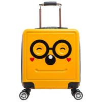 HOT 18 inch Cute Cartoon students trolley case child 3D Travel luggage kids rolling suitcase fashion Wheels boy Boarding box