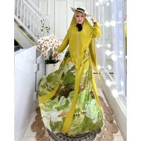 ( COD ) NEW LIKE PROMO SPESIAL ELNARA DRESS SYAR'I CERUTY PRINTING MUSLIMAH KEKINIAN SUPER MEWAH/GAM