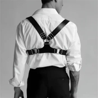 Harness For Men Leather Harness Chest Harness Boundage Belts Gay Sissy Fetish Exotic Costumes Punk Crossdress Bdsm Clothing