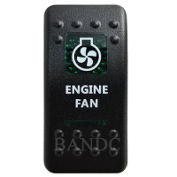 Cover Cap Only！ENGINE FAN Rocker Switch Cover Cap Green Window Labeled for Car Boat Truck Carling ARB Control Cap Accessories