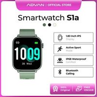 ADVAN Smartwatch S1a | 1.83 Inch | Bluetooth Call | 20 Hari Standby | IP68 Waterproof | Heart Rate B