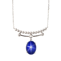 【Hommy Jewelry】DIANA 璀璨星芒｜藍寶石項鍊(法國星鑽 六道星芒 貓眼)