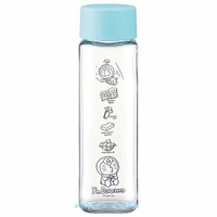 asdfkitty可愛家☆哆啦A夢道具方型透明瓶身直飲水壺/隨手瓶-400ML-輕量好攜帶-日本製