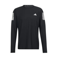 【adidas 愛迪達】OTR B LS 男 長袖 上衣 運動 慢跑 訓練 吸濕排汗 拇指洞 反光 黑 白(IN1486)