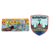 【A-ONE 匯旺】匈牙利布達佩斯大橋3D立體磁鐵+匈牙利 布達佩斯電繡刺繡2件組彩色磁鐵 冰箱磁(C193+230)