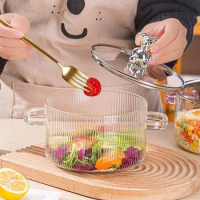Household Transparent Kitchen Accessories Open Flame Ramen Pot Glass Saucepan Hotpot High Borosilicate Instant Noodle Bowl Stew