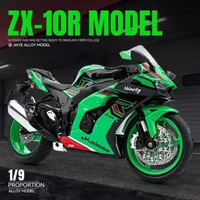 Diecast Jiaye Diecast Collection 1:9 H2R, ZX10R, R1M, Panigale, double Suspensi rantai bergerak Padd