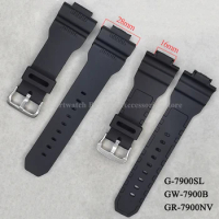 16x28mm Silicone Watch Band for G-SHOCK G-7900SL GW-7900B GR-7900NV Waterproof Rubber Bracelet Metal Pin Buckle Accessoriess