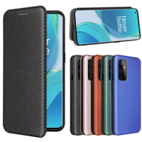 For OnePlus 9 9R Case Luxury Flip Carbon Fiber Skin Magnetic Adsorption Protective Case For OnePlus 9 Pro OnePlus9 Phone Bags