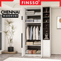 FINSSO: Moden Minimalis Reka Bentuk Elegan Chennai Wooden Wardrobe fit to celling / almari baju Whit