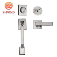 ZFOND Front Door Handleset with Door Lever and Single Cylinder Deadbolt Heavy Duty Zinc Alloy Lockset for Entrance and Exterior