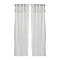 MOALISA 窗簾 2件裝, 白色/黑色, 145x250 公分