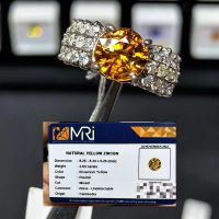 Natural Brownish Yellow Zircon 3.60ct Set Silver ring 925 fot ladies Batu alam natural
