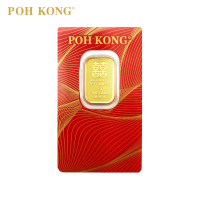 POH KONG 999.9/24K Pure Yellow Gold Happiness Gold Bar 5G