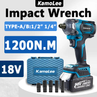 COD! Kamolee DTW500 1200N.M Brushless Impact Wrench 18V Kit Perkakas Listrik Murah (Kompatibel denga