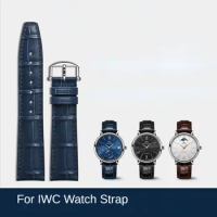 Genuine Leather Watch Strap for IWC Portofino Portugieser Waterproof Sweat-Proof Watchband Accessories 20 22mm Wrist Strap