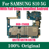 Original Unlocked For Samsung Galaxy S10 5G G977U Motherboard G977N Motherboard, Europe Version For S10 5G G977B Mainboard 256GB