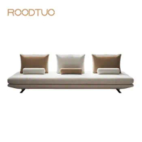 Roodtuo Creamy-White Couch Durable Fabric Carbon Steel Living Room Small Room Office Balcony Furniture Italy Upholstered Sofa