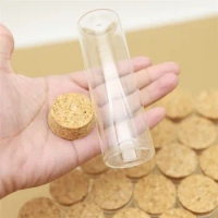 6 Pieces 37*120mm 100ml Corks Glass Bottles Stopper Test Tube Jar Container Diy Glass Spice storage bottles &amp; jars Containers
