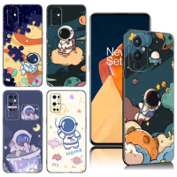 Planet Astronaut Phone Case For OnePlus 9 10 ACE 2V Pro 9RT 10T 10R 11R Nord CE 2 3 Lite N10 N20 N30 5G Black Silicone Cover