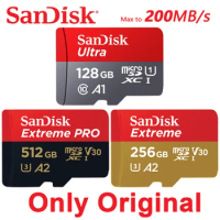 SANDISK Ultra Extreme 256GB Micro SD 128GB Memory Card 64GB 32GB Micro SD Card SD/TF Flash 512GB Microsd for Phone Extreme Pro