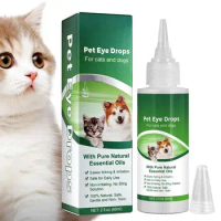 Dog Eye Drops 60ml Pet Eye Wash Drops Cat Dog Eye Wash Drops Effective Cleaning Cat Dog Eye Care Nursing Pet Eye Drops For Cats
