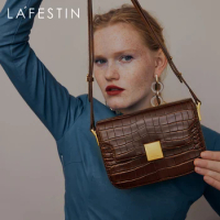 LA FESTIN Ladies Fashion One-shoulder Messenger Retro Crocodile Pattern Small Square Bag Trend High-quality Brand free shipping