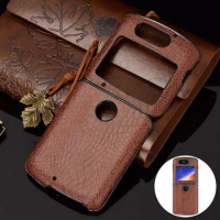 For Motorola Moto Razr 2 5G Case Vintage Skin Crocodile Leather Full Cover Hard Case for Moto Razr 5G 2020 Phone Cases Shell