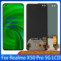 6.44" Original /Oled For Realme X50 Pro 5G LCD Screen Display Frame Touch Panel Digitizer For Realme X50 Pro RMX2075/76/71 LCD