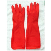 耐酸堿手套/橡膠手套/紅色/勞保手套/加長手臂處家務洗碗洗衣家務