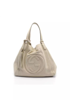 Gucci 二奢 Pre-loved GUCCI Soho Cellarius Interlocking G Handbag tote bag leather off white