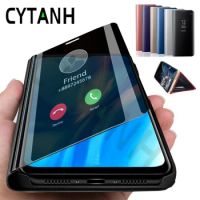 Smart Flip Case For Samsung Galaxy Note 10 Plus Note 10 Lite Mirror Leather Protector Cover For Samsung Not10 Plus Lite Not 10