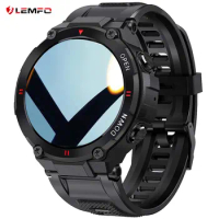 Top LEMFO 2022 New Smart Watch Men 400Mah Big Battery Music Play Fitness Tracker Bluetooth Call Sport Smartwatch Men Custom Dial
