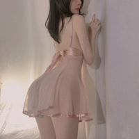 Piyama Seksi Baju Dalam Erotik, Rok Suspender Nipis Wanita Skirt Tidur Nampak Terus Panas, Gadis Sek