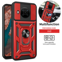 Case For Nokia G10 G20 X100 Nokia C1 C10 C20 C30 Funda Push Pull Camera Protection Phone Magnetic Car Ring Stand Back Cover