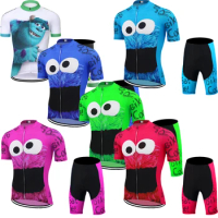 2023 Funny Womens Cookie Bicycle Clothing Big Eye Monster Cycling Jersey Set Maillot Ciclismo Mujer MTB Bike Jersey Shirts Suit
