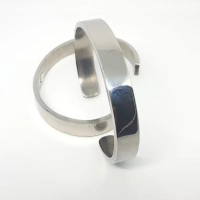 Gelang tangan plat polos dan ukir besi putih asli