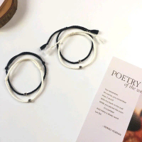 Gelang tali couple 2 gelang Hitam Putih gelang couple