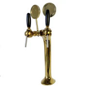 Kegerator Beer Tower Unit / 2 Beer Faucet /Double Tap Beer Tower Unit /Golden Beer Dispenser