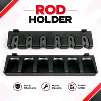 Lureholic Rak Holder Joran Tegek Rak Pancing Dinding Tempel Wallmount 6 slot