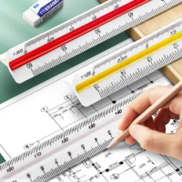 30cm Triangular Scale Ruler Large Scale Enlarged Ruler for Engineer Indoor Architectural Drawing Measuring Ruler