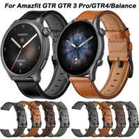 22mm Bracelet Leather Watch Straps For Huami Amazfit GTR 3 Pro GTR 4 GTR4 GTR3 GTR2 47mm Wristband For Amazfit Balance Correa
