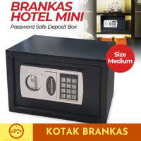 Brankas Mini Safe Deposit Box Password Elektrik Digital Baja Hitam