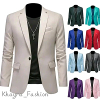 Jas Pria Elegan/Blazer keren/Jas wedding/Jas kantor Formal Wisuda Hitam Pengantin Semi Setelan Slimf