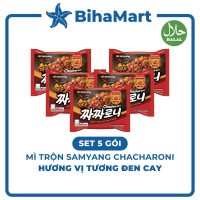 [SET 5 GÓI] - SAMYANG - Mì trộn Samyang Chacharoni hương vị Jjajang cay, Mì trộn tương đen cay Chach